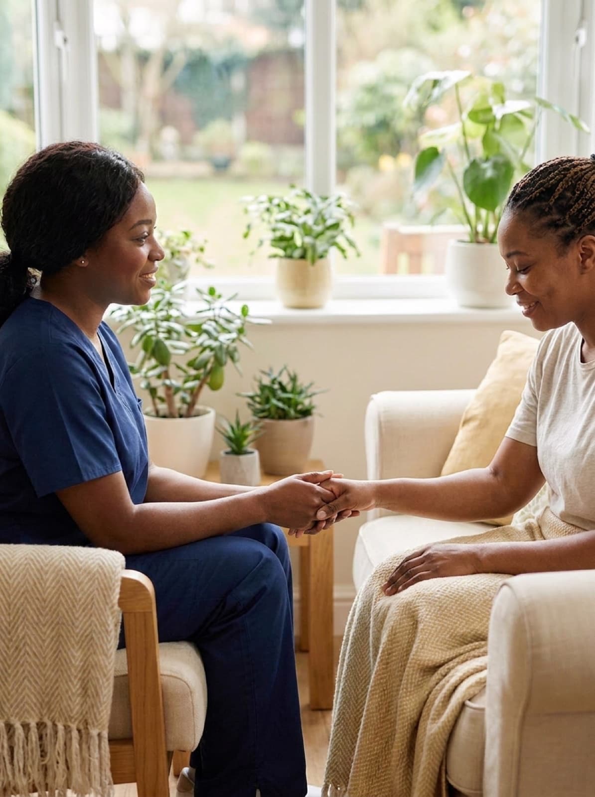 A compassionate nurse supporting a patient on their recovery journey at Lighthouse Rehabilitation Center